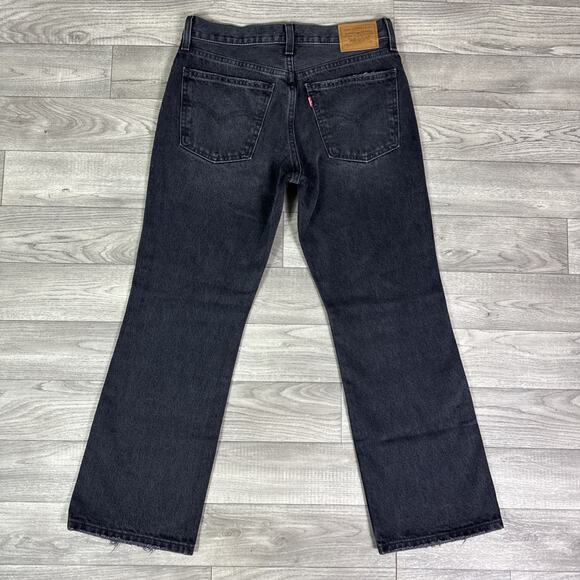 Levi's 100% Cotton Middy Ankle Bootcut Denim Jeans Black sz 27 - Picture 6 of 8